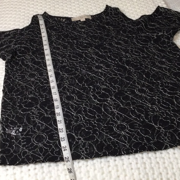 LOFT Lace Cold Shoulder Shear Blouse Sz M - Picture 10 of 11